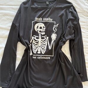 SHEIN Black Oversized Long Sleeve Tee